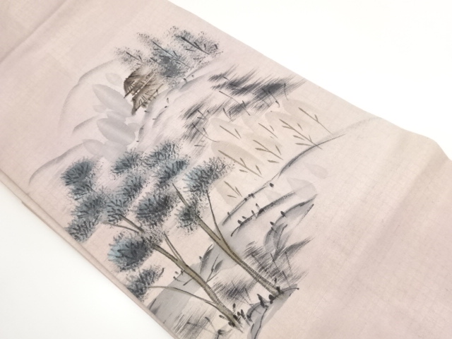 JAPANESE NAGOYA OBI / TSUMUGI / TREES
